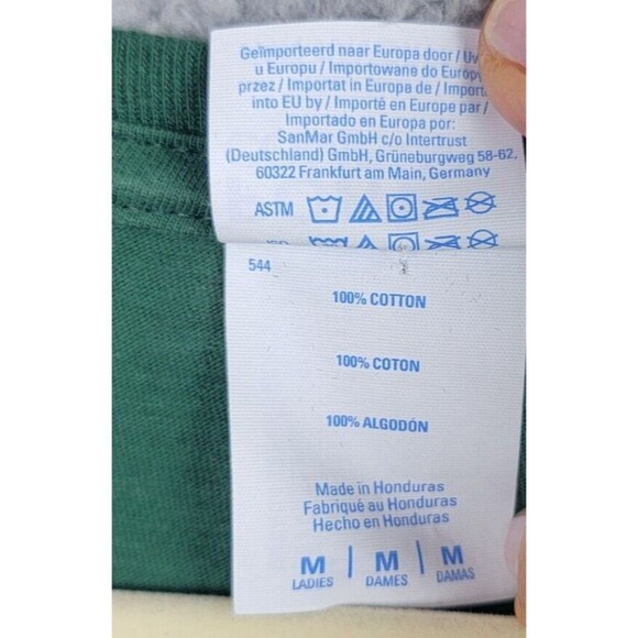 T-shirt Tee Womens M Green Cotton VNeck Irish Shamrock St Patricks Graphic Print - Picture 4 of 7